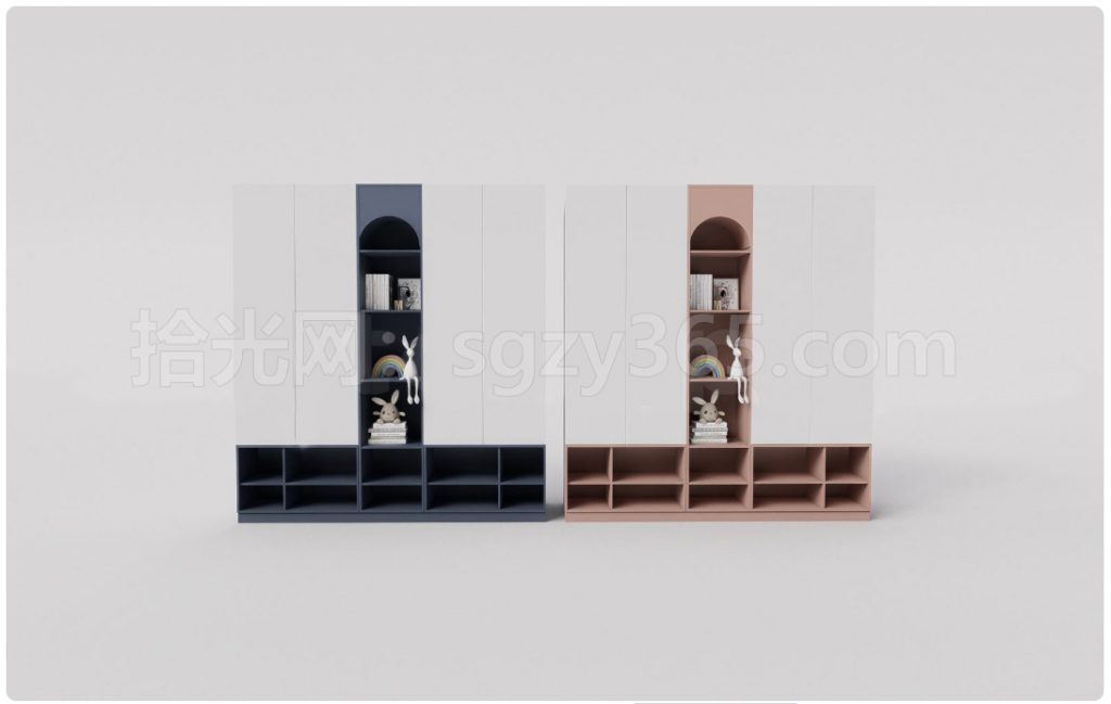 图片[1]-27001.SketchUp 儿童衣柜模型 3D 模型