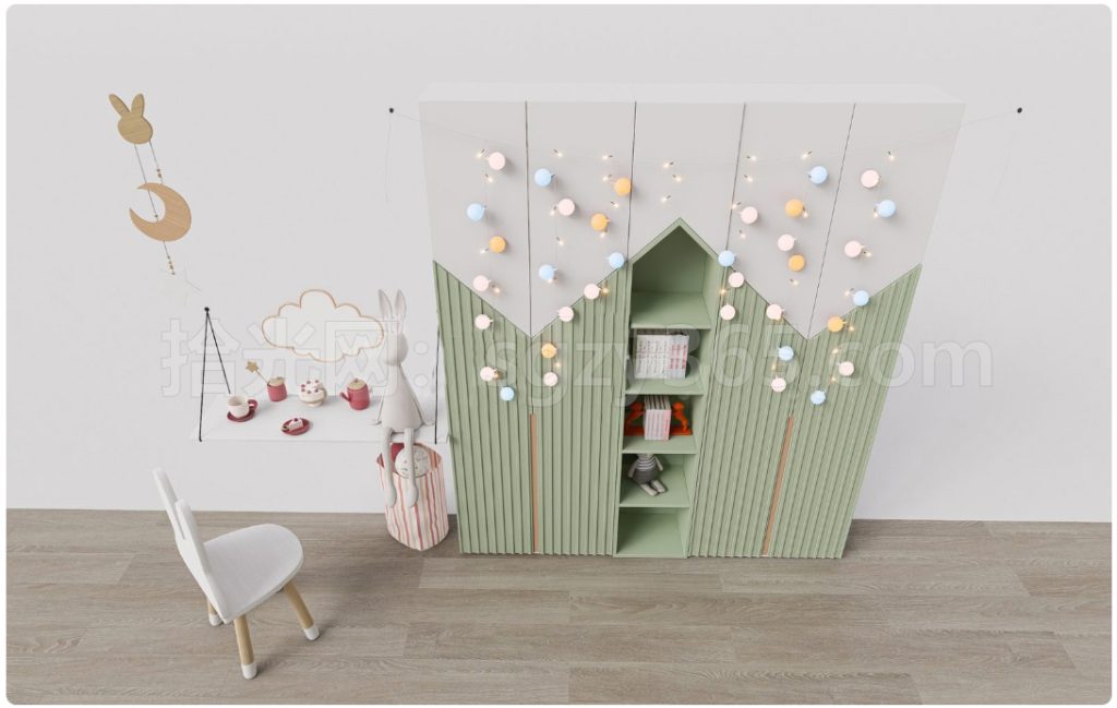 图片[2]-27003.SketchUp 儿童衣柜模型 3D 模型
