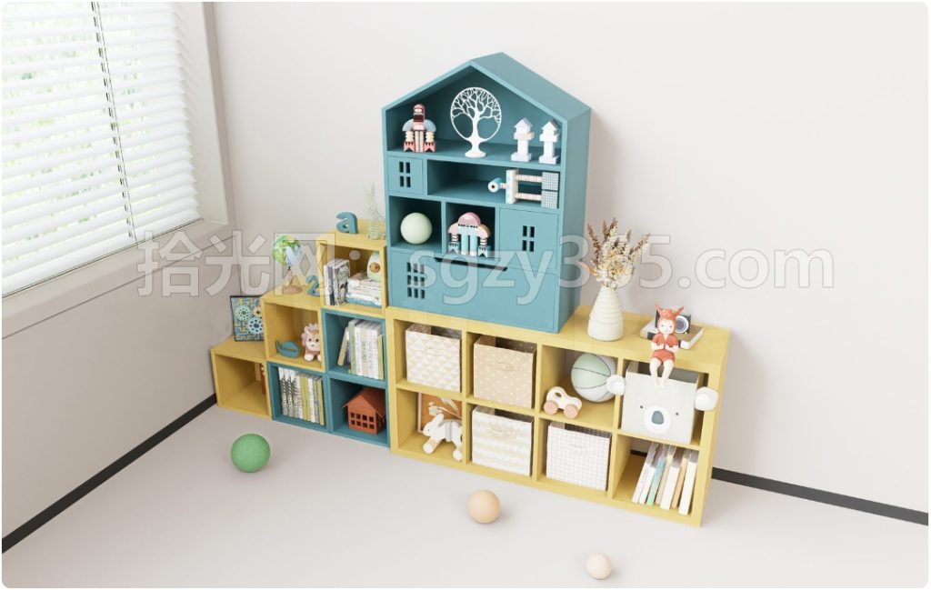 图片[2]-19001.SketchUp 儿童家具套装 多功能书架 置物架 3D 模型-拾光资源网丨专注素材资源|软件|软件插件|软件问题|软件教程|Adobe软件|免费下载