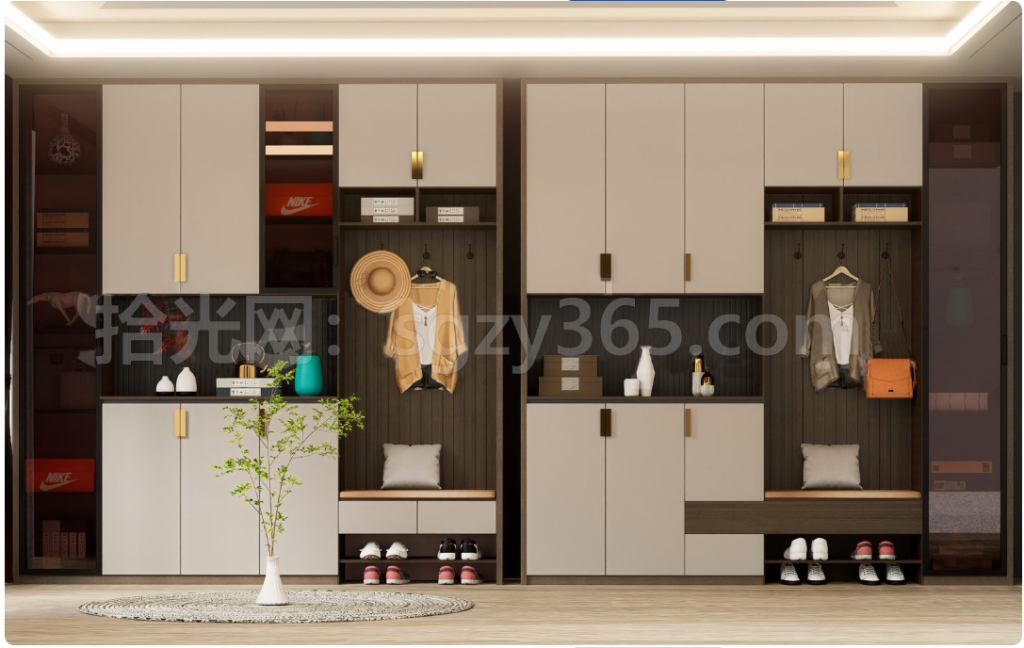 图片[1]-26001.SketchUp 鞋柜组合套 3D 模型