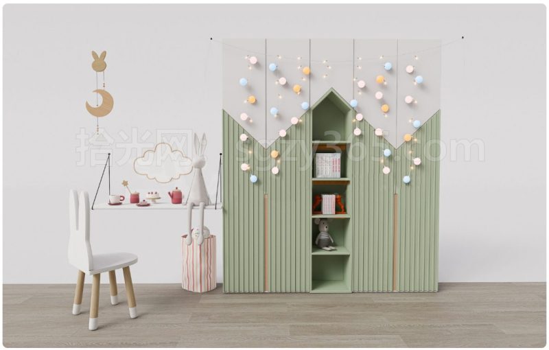 27003.SketchUp 儿童衣柜模型 3D 模型-拾光资源网丨专注素材资源|软件|软件插件|软件问题|软件教程|Adobe软件|免费下载