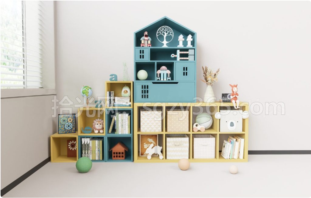 图片[1]-19001.SketchUp 儿童家具套装 多功能书架 置物架 3D 模型-拾光资源网丨专注素材资源|软件|软件插件|软件问题|软件教程|Adobe软件|免费下载