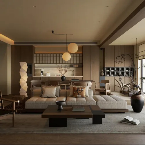 新中式客餐厅丨3DSMAX模型-拾光资源网丨专注素材资源|软件|软件插件|软件问题|软件教程|Adobe软件|免费下载