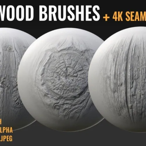 150ZBrush木纹笔刷预设 + 4K 无缝 Alpha 贴图 – 第01卷 （木纹、脏纹、结、扫描图案）-拾光资源网丨专注素材资源|软件|软件插件|软件问题|软件教程|Adobe软件|免费下载