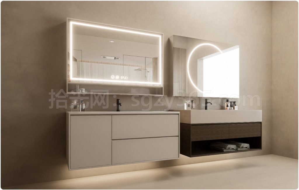 图片[2]-17329.SketchUp洗手盆 台盆 洗脸盆 浴室柜柜组合 3D 模型