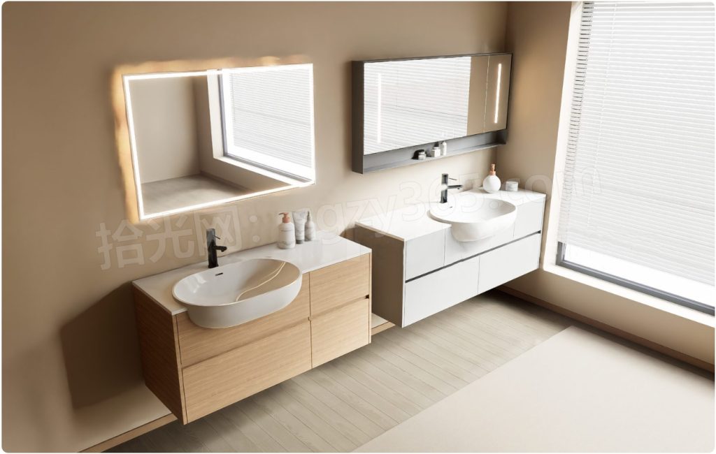 图片[2]-17330.SketchUp洗手盆 台盆 洗脸盆 浴室柜柜组合 3D 模型