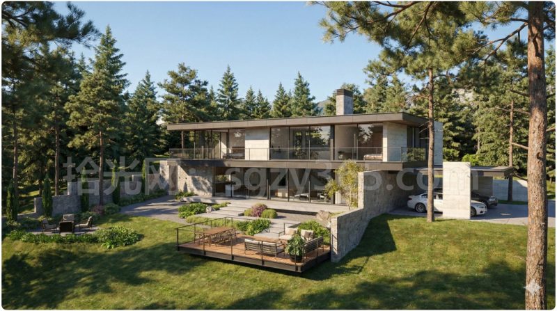 18002.SketchUp 别墅外观场景模型-拾光资源网丨专注素材资源|软件|软件插件|软件问题|软件教程|Adobe软件|免费下载