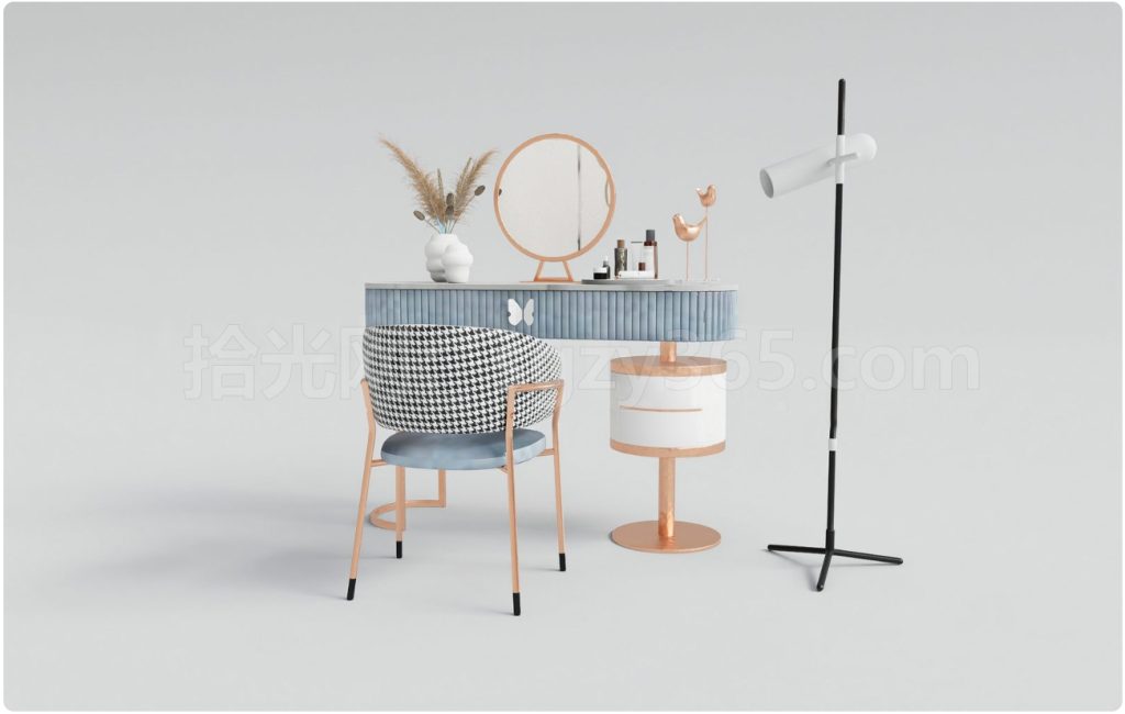 图片[1]-27327.SketchUp化妆台 梳妆台 化妆桌 3D 模