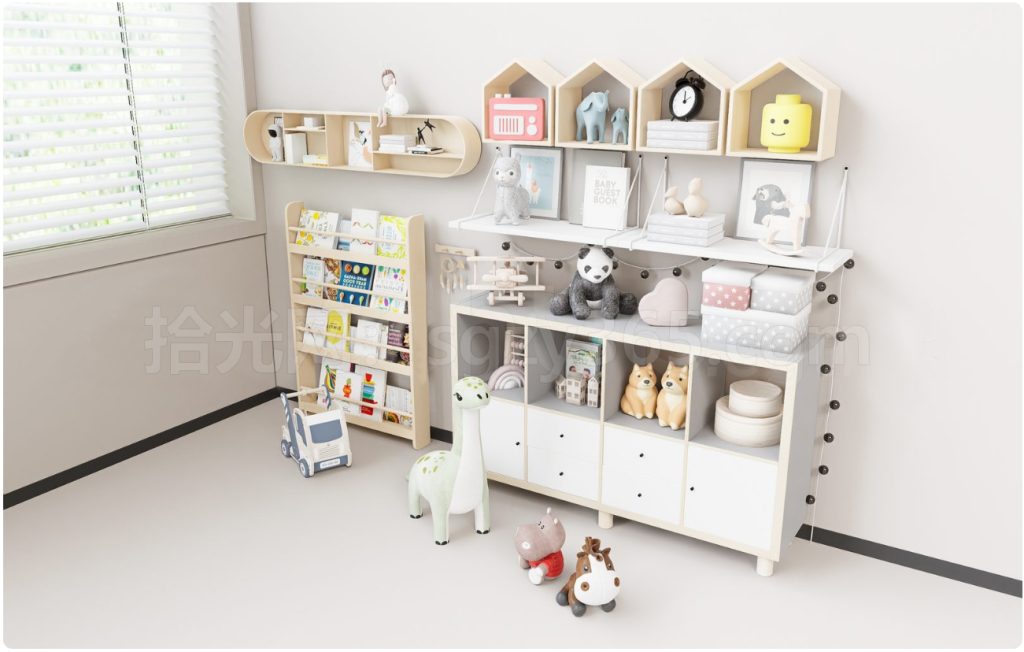 图片[2]-19333.SketchUp 儿童家具套装 多功能书架 3D 模型