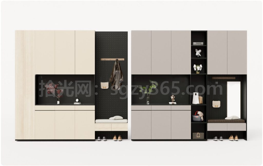 图片[1]-26331.SketchUp 鞋柜组合套 3D 模型