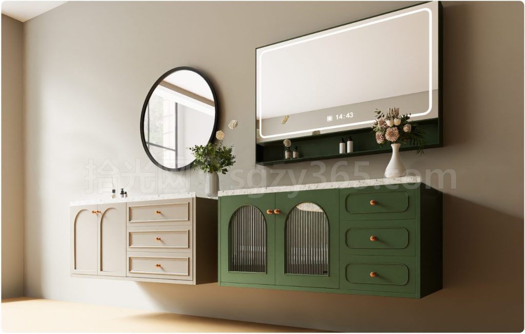 图片[2]-17333.SketchUp洗手盆 台盆 洗脸盆 浴室柜柜组合 3D 模型