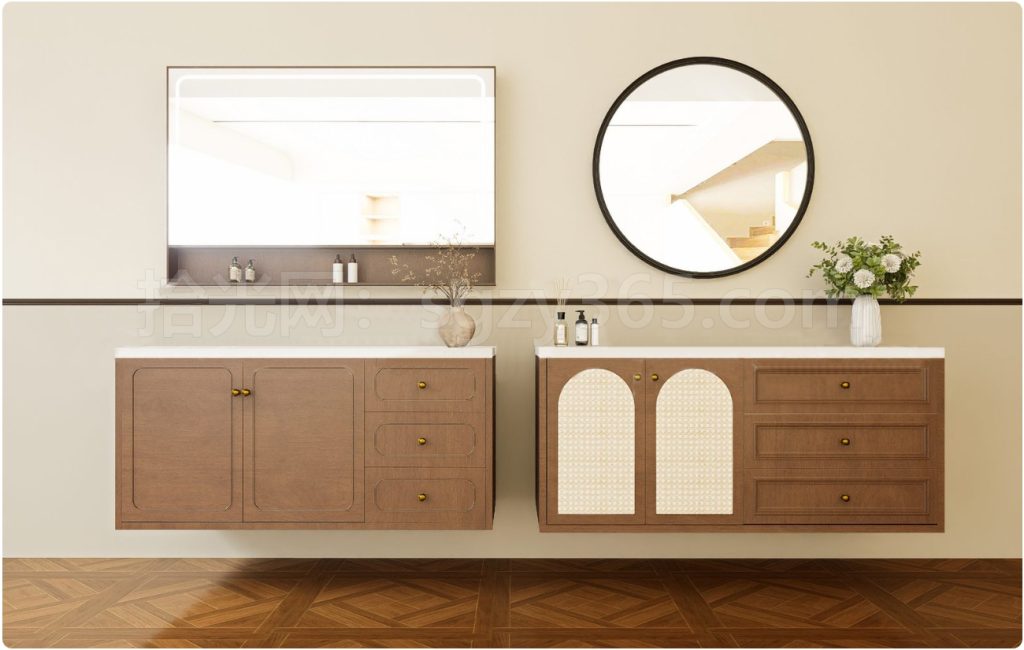 图片[1]-17332.SketchUp洗手盆 台盆 洗脸盆 浴室柜柜组合 3D 模型