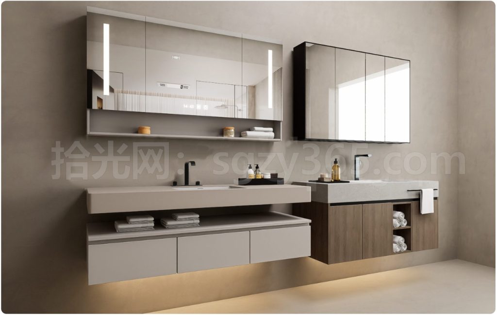 图片[2]-17327.SketchUp洗手盆 台盆 洗脸盆 浴室柜柜组合 3D 模型