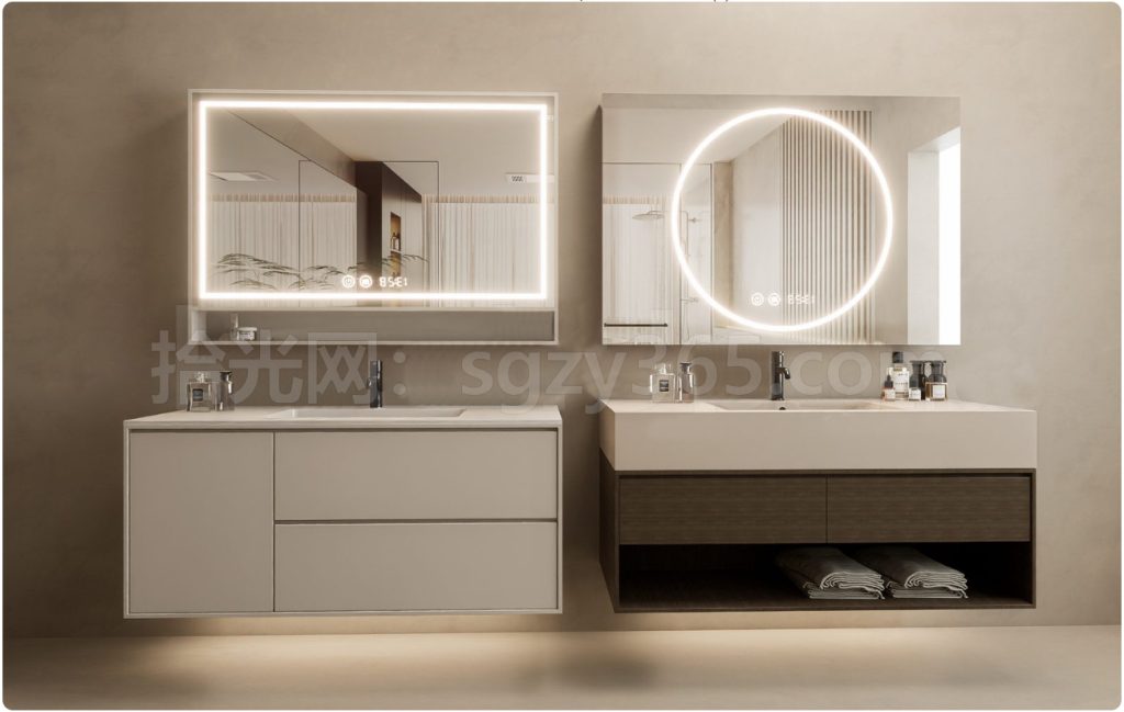 图片[1]-17329.SketchUp洗手盆 台盆 洗脸盆 浴室柜柜组合 3D 模型