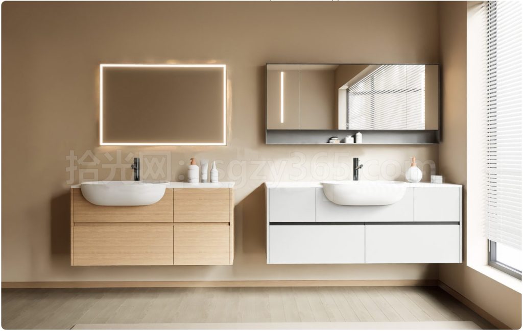 图片[1]-17330.SketchUp洗手盆 台盆 洗脸盆 浴室柜柜组合 3D 模型