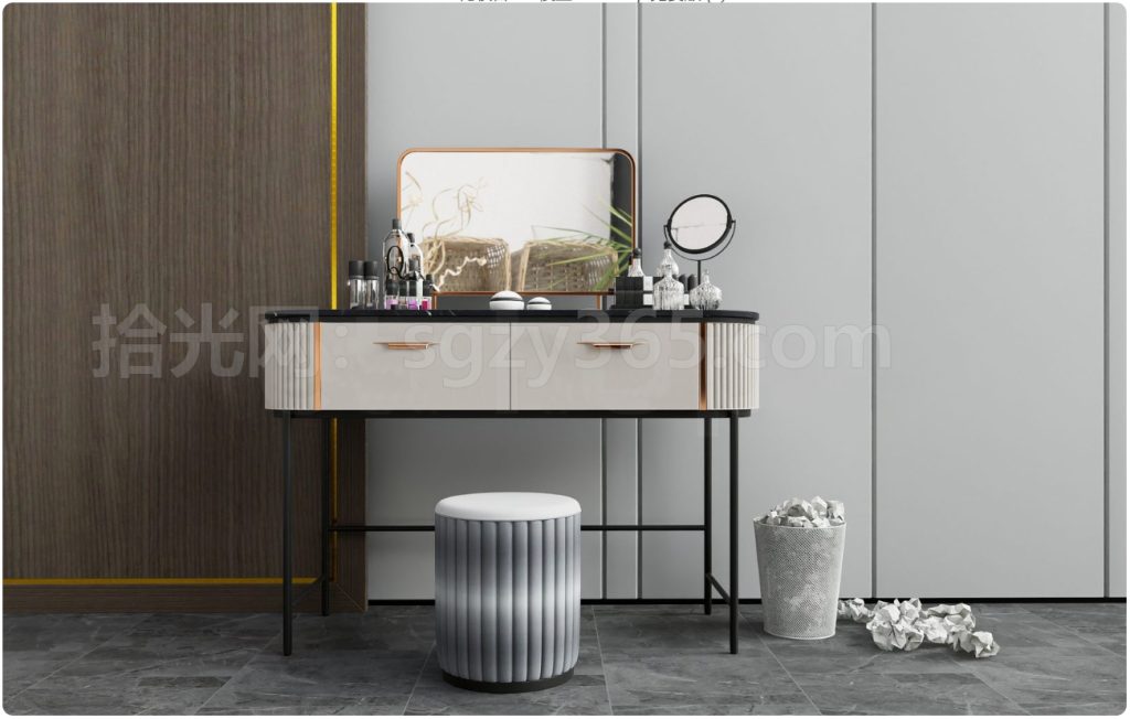 图片[1]-27317.SketchUp化妆台 梳妆台 化妆桌 3D 模型