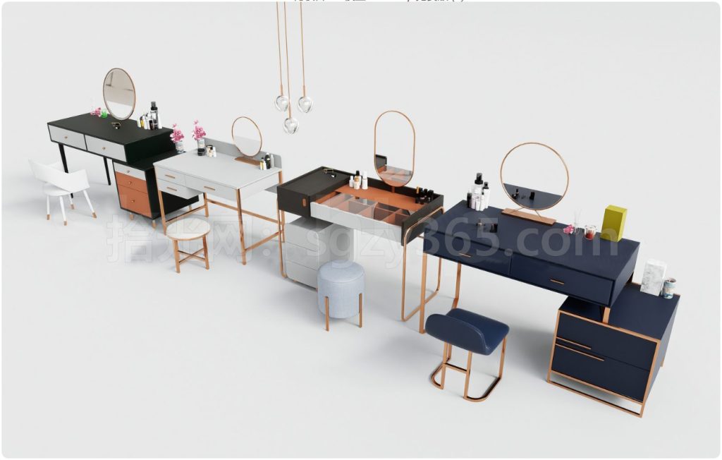 图片[1]-27321.SketchUp化妆台 梳妆台 化妆桌 3D 模型