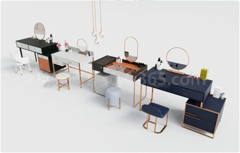 27321.SketchUp化妆台 梳妆台 化妆桌 3D 模型