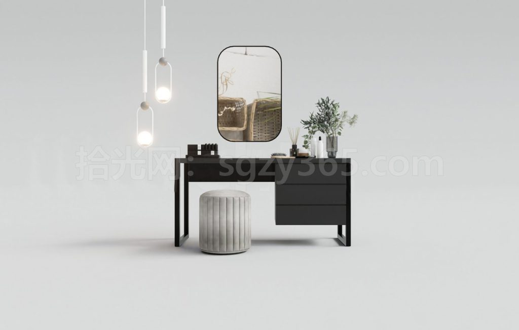 图片[1]-27328.SketchUp化妆台 梳妆台 化妆桌 3D 模型