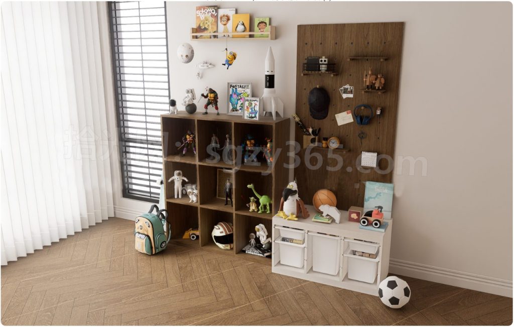 图片[2]-19331.SketchUp 儿童家具套装 多功能书架 置物架 3D 模型