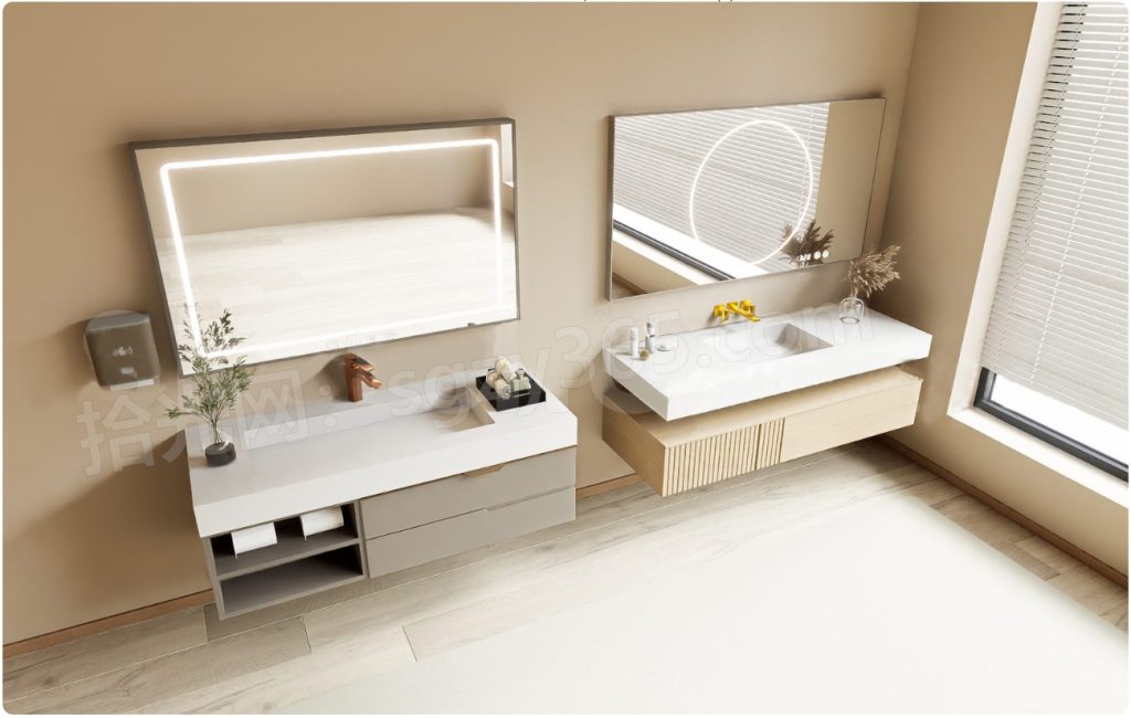 图片[2]-17325.SketchUp洗手盆 台盆 洗脸盆 浴室柜柜组合 3D 模型