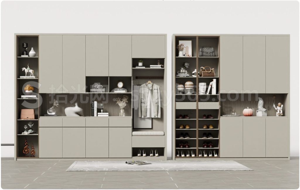 图片[1]-26330.SketchUp 鞋柜组合套 3D 模型