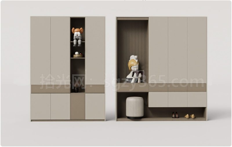 26333.SketchUp 鞋柜组合套 3D 模型-拾光资源网丨专注素材资源|软件|软件插件|软件问题|软件教程|Adobe软件|免费下载