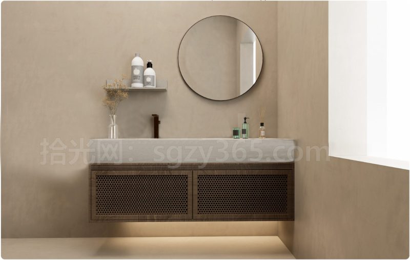 17334.SketchUp洗手盆 台盆 洗脸盆 浴室柜柜组合 3D 模型