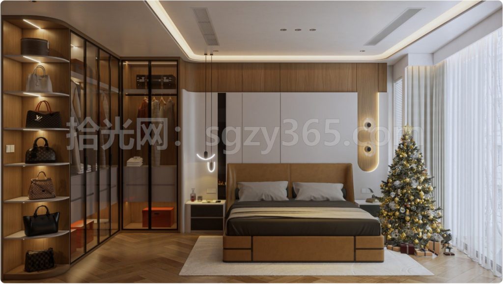 图片[1]|18011.SketchUp 卧室室内模型 SU模型 3D模型|拾光资源网｜SU 模型_3D 室内软装模型_草图大师设计素材各类软件下载站