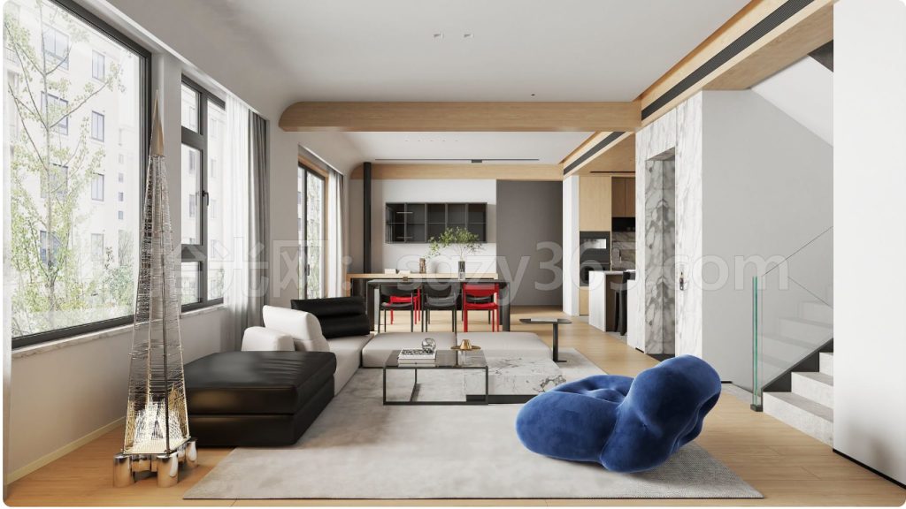图片[1]|18013.SketchUp 客厅室内模型 SU模型 3D模型|拾光资源网｜SU 模型_3D 室内软装模型_草图大师设计素材各类软件下载站