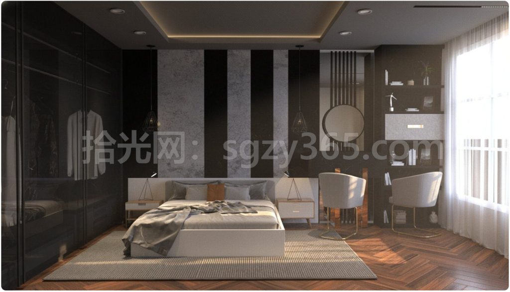 图片[1]|18016.SketchUp 卧室室内模型 SU模型 3D模型|拾光资源网｜SU 模型_3D 室内软装模型_草图大师设计素材各类软件下载站