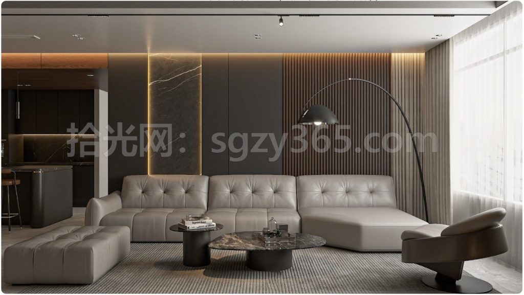 图片[2]|18006.SketchUp 客厅-厨房室内模型 SU模型 3D模型|拾光资源网｜SU 模型_3D 室内软装模型_草图大师设计素材各类软件下载站