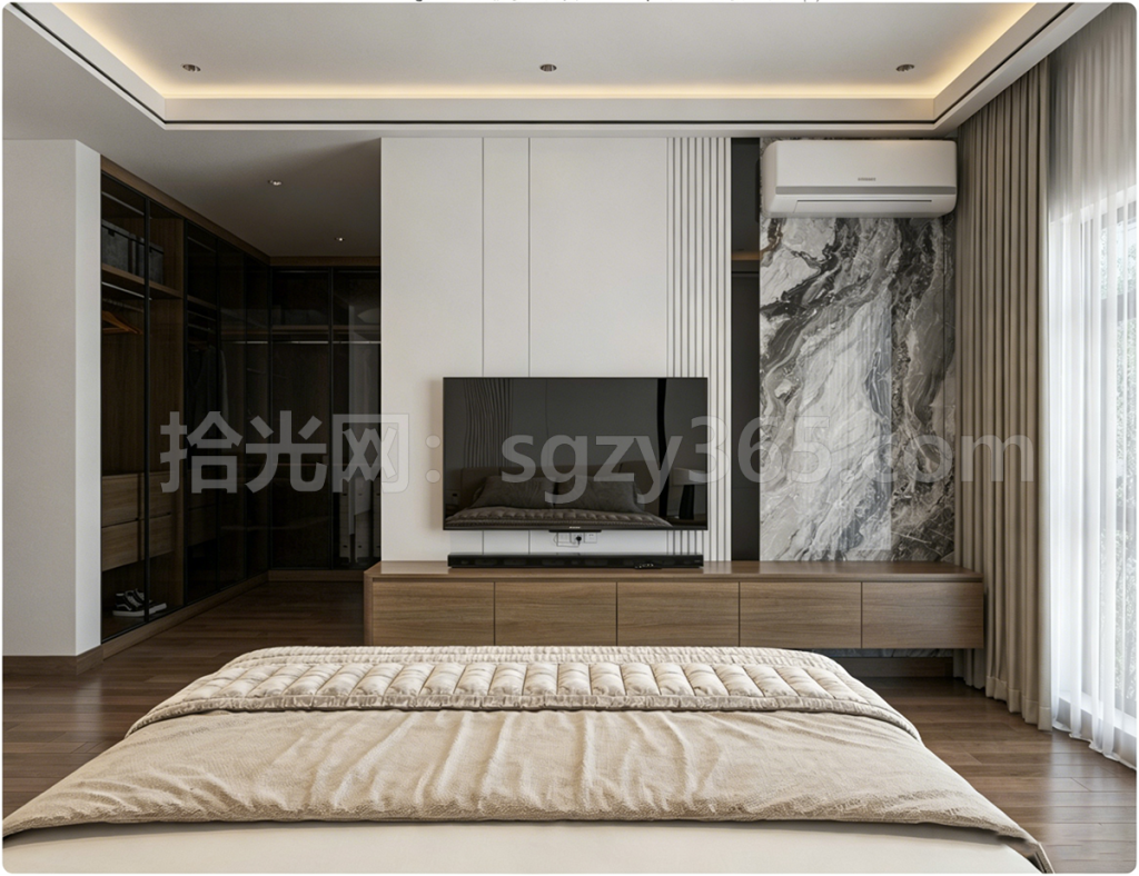 图片[2]|18004.SketchUp 卧室室内模型 SU模型 3D模型|拾光资源网｜SU 模型_3D 室内软装模型_草图大师设计素材各类软件下载站