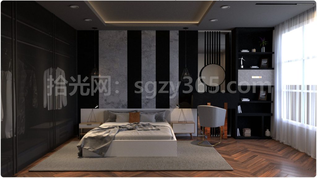 图片[2]|18016.SketchUp 卧室室内模型 SU模型 3D模型|拾光资源网｜SU 模型_3D 室内软装模型_草图大师设计素材各类软件下载站