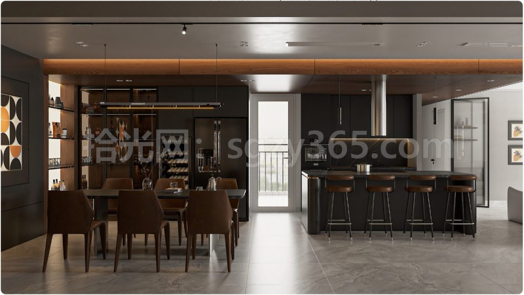 图片[5]|18006.SketchUp 客厅-厨房室内模型 SU模型 3D模型|拾光资源网｜SU 模型_3D 室内软装模型_草图大师设计素材各类软件下载站